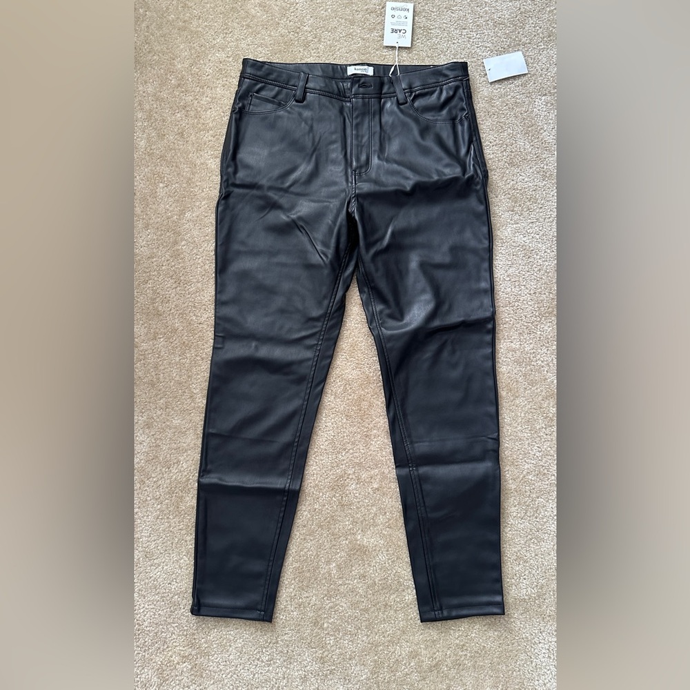 Black Faux Leather Pants by Kensie.